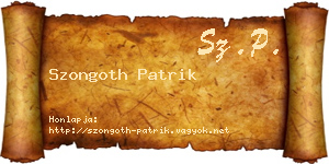 Szongoth Patrik névjegykártya